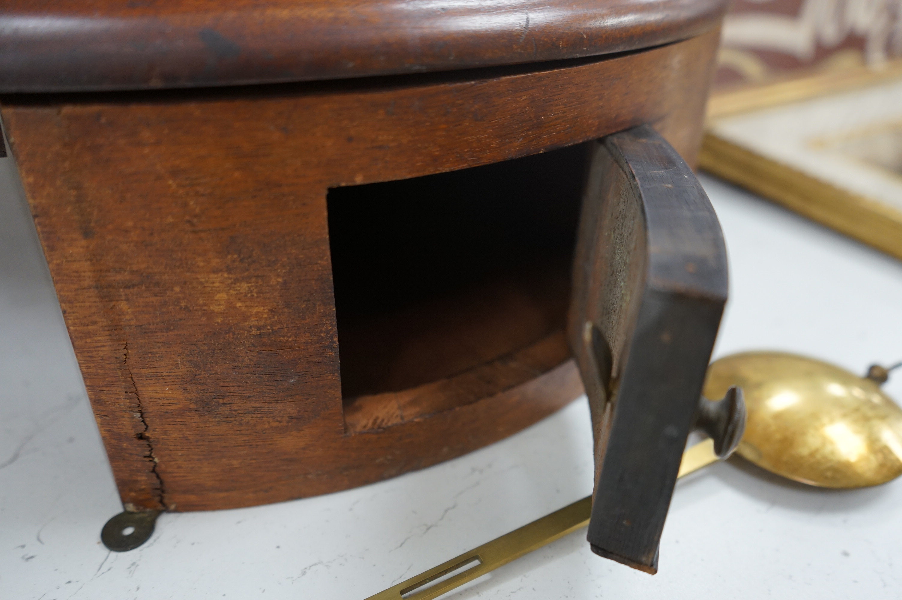 A Victorian Grimshaw, Baxter & JJ Elliottt Ltd, London, mahogany fusee wall timepiece. 46cm diameter. Condition - face crazed in places, unknown if working